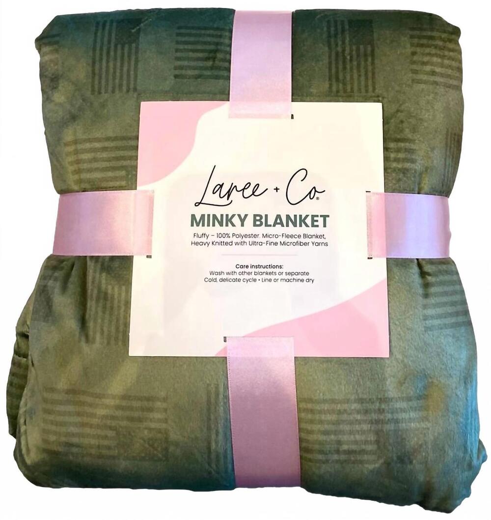 NEW LAREE + CO. kolton luxe cuddle minky blanket in green
